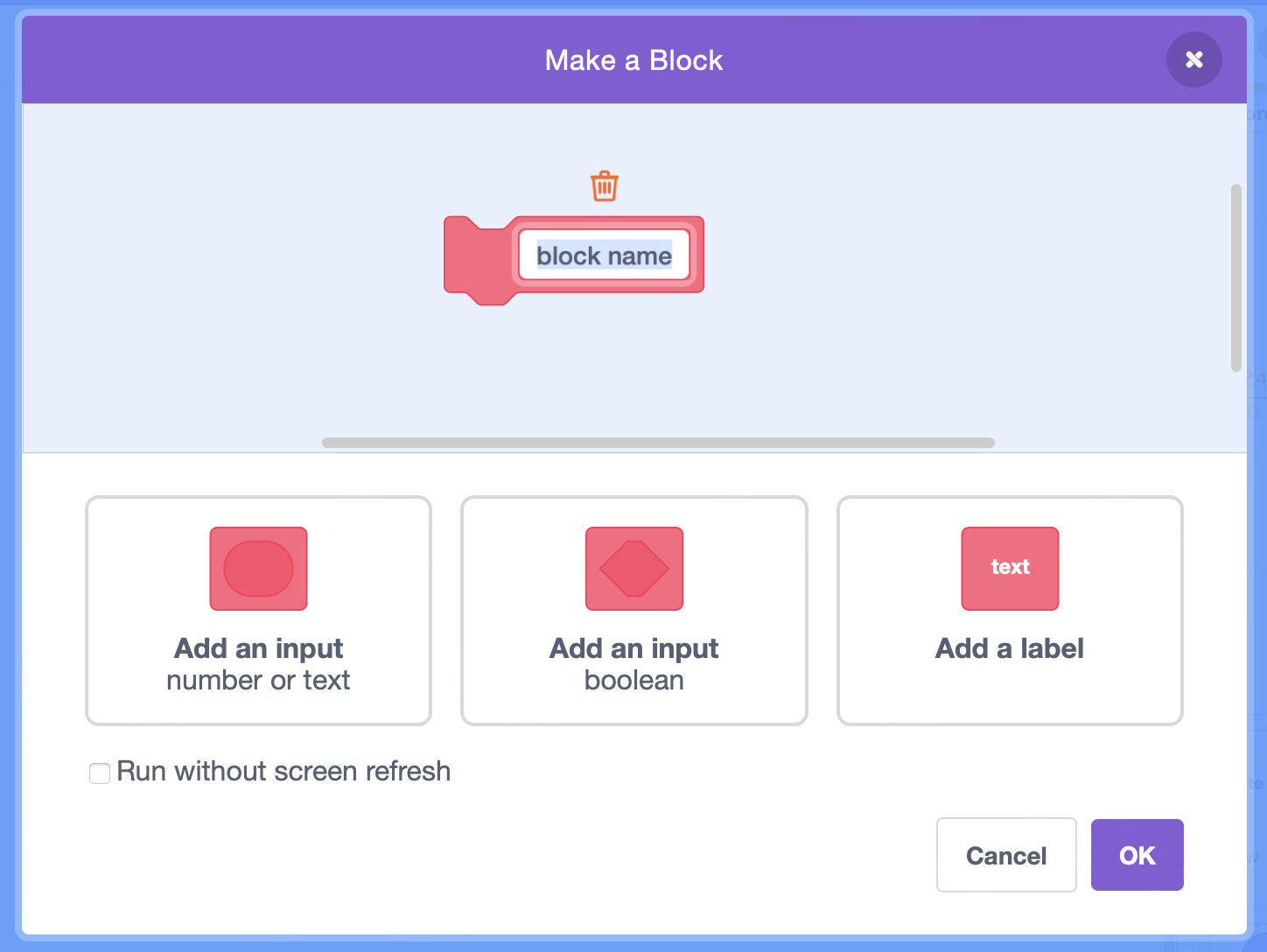 Creating a Block